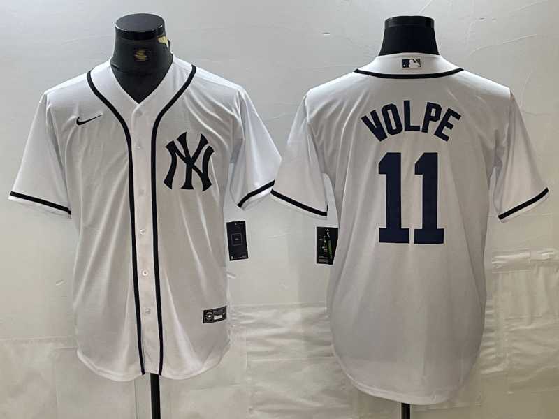Men's New York Yankees #11 Anthony Volpe White Fashion Cool Base Jersey,We sell and wholesale Men's New York Yankees #11 Anthony Volpe White Fashion Cool Base Jersey on line form chian!